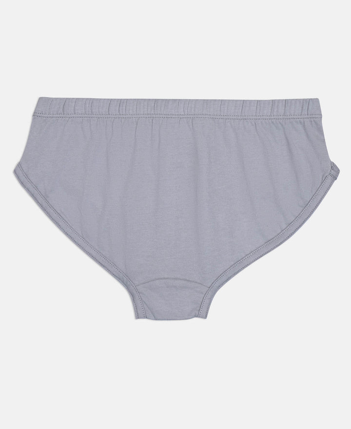 Super Combed Cotton Solid Brief with Ultrasoft Waistband - Sleet, Black & Raw Sienna (Pack of 3)