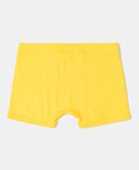 Super Combed Cotton Rib Fabric Solid Trunk with Front Open Fly and Ultrasoft Waistband - Coronet Blue, Dandelion Yellow & Navy (Pack of 3)