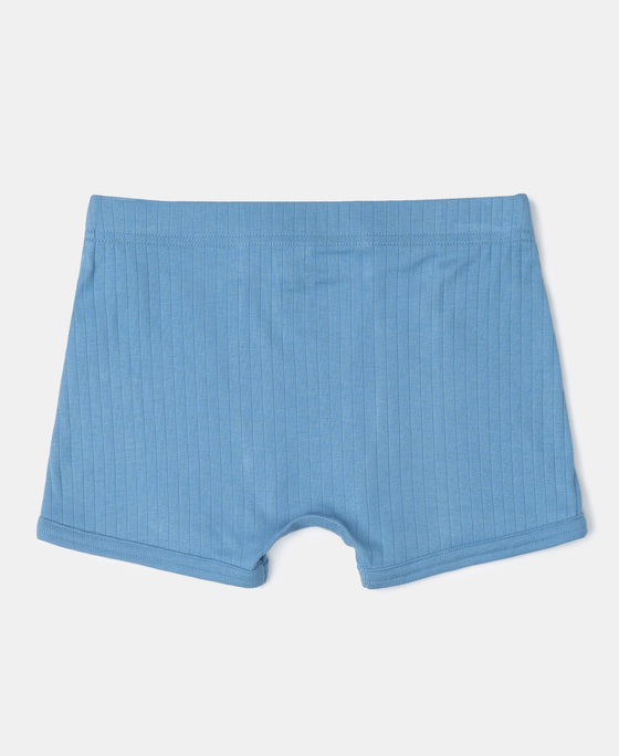 Super Combed Cotton Rib Fabric Solid Trunk with Front Open Fly and Ultrasoft Waistband - Coronet Blue, Dandelion Yellow & Navy (Pack of 3)