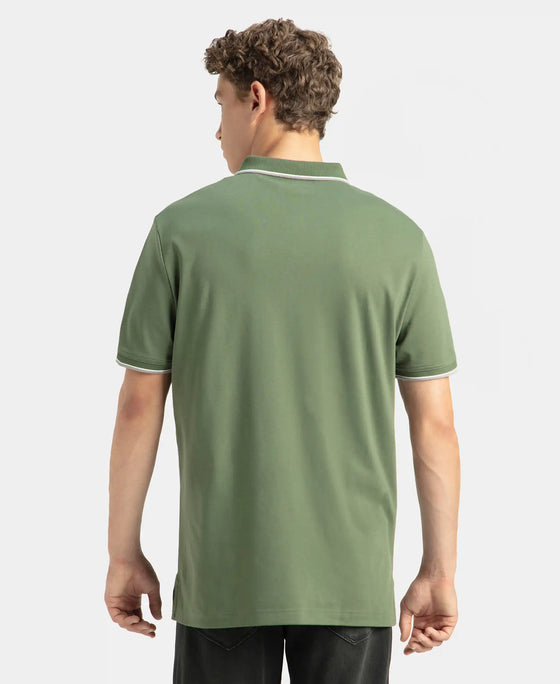 Super Combed Cotton Rich Solid Half Sleeve Polo T-Shirt - Iceberg Green