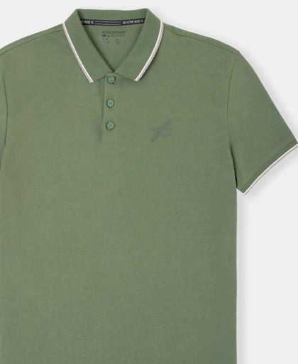 Super Combed Cotton Rich Solid Half Sleeve Polo T-Shirt - Iceberg Green