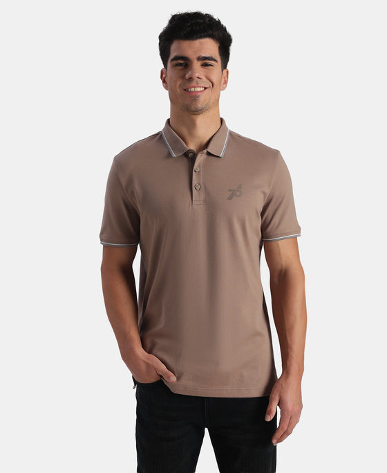 Super Combed Cotton Rich Solid Half Sleeve Polo Tshirt - Leafless Tree