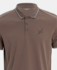 Super Combed Cotton Rich Solid Half Sleeve Polo Tshirt - Leafless Tree