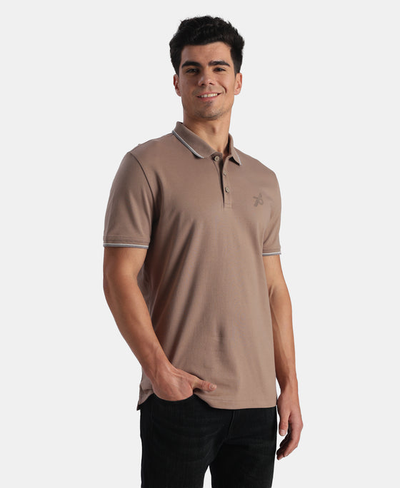 Super Combed Cotton Rich Solid Half Sleeve Polo Tshirt - Leafless Tree