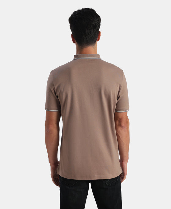 Super Combed Cotton Rich Solid Half Sleeve Polo Tshirt - Leafless Tree