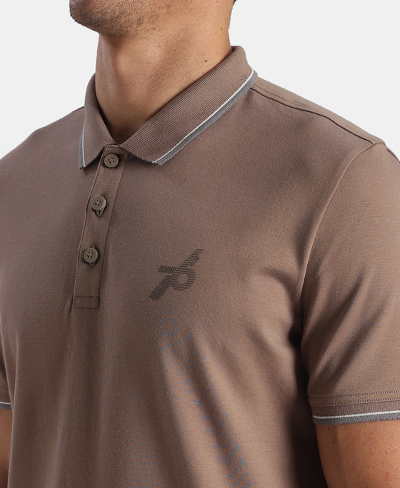 Super Combed Cotton Rich Solid Half Sleeve Polo Tshirt - Leafless Tree