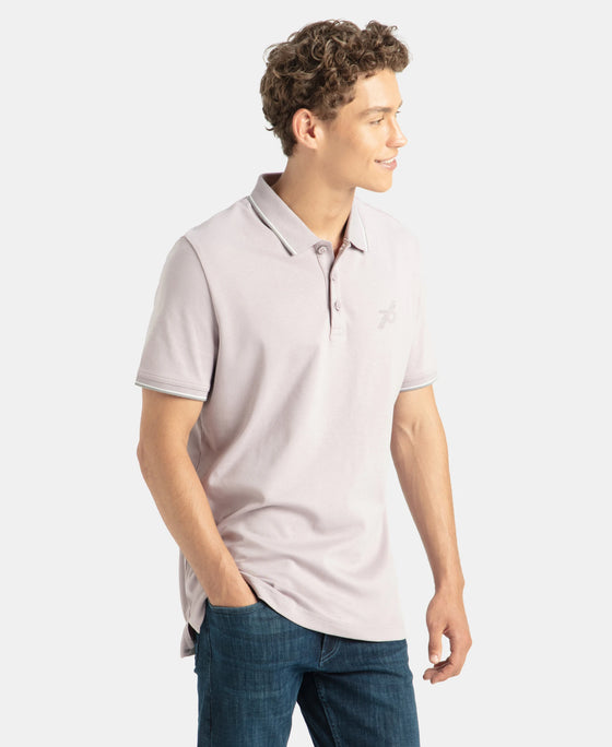 Super Combed Cotton Rich Solid Half Sleeve Polo T-Shirt - Nirvana