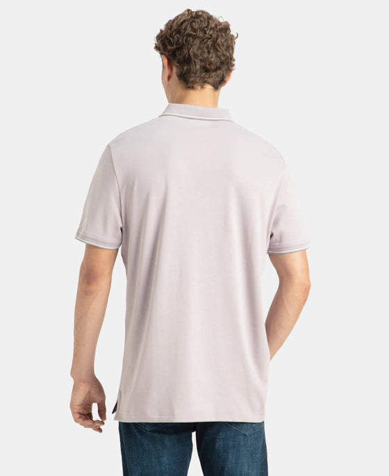 Super Combed Cotton Rich Solid Half Sleeve Polo T-Shirt - Nirvana