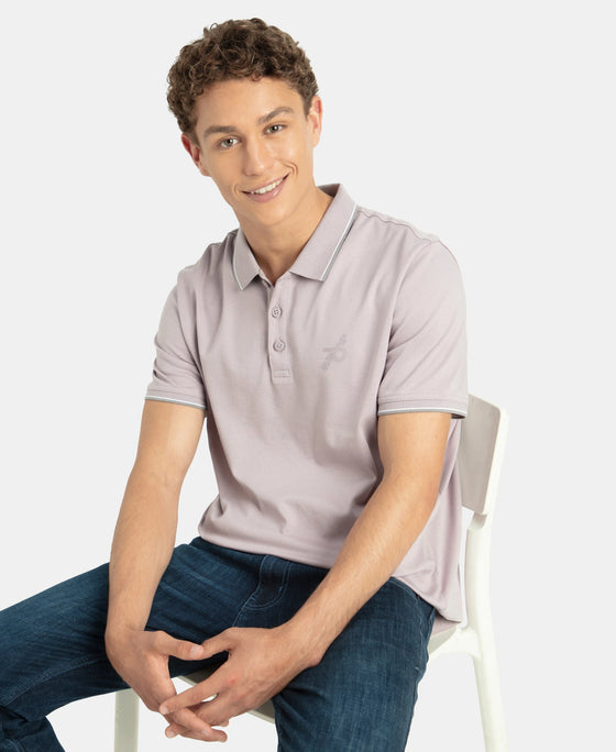 Super Combed Cotton Rich Solid Half Sleeve Polo T-Shirt - Nirvana