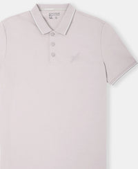 Super Combed Cotton Rich Solid Half Sleeve Polo T-Shirt - Nirvana