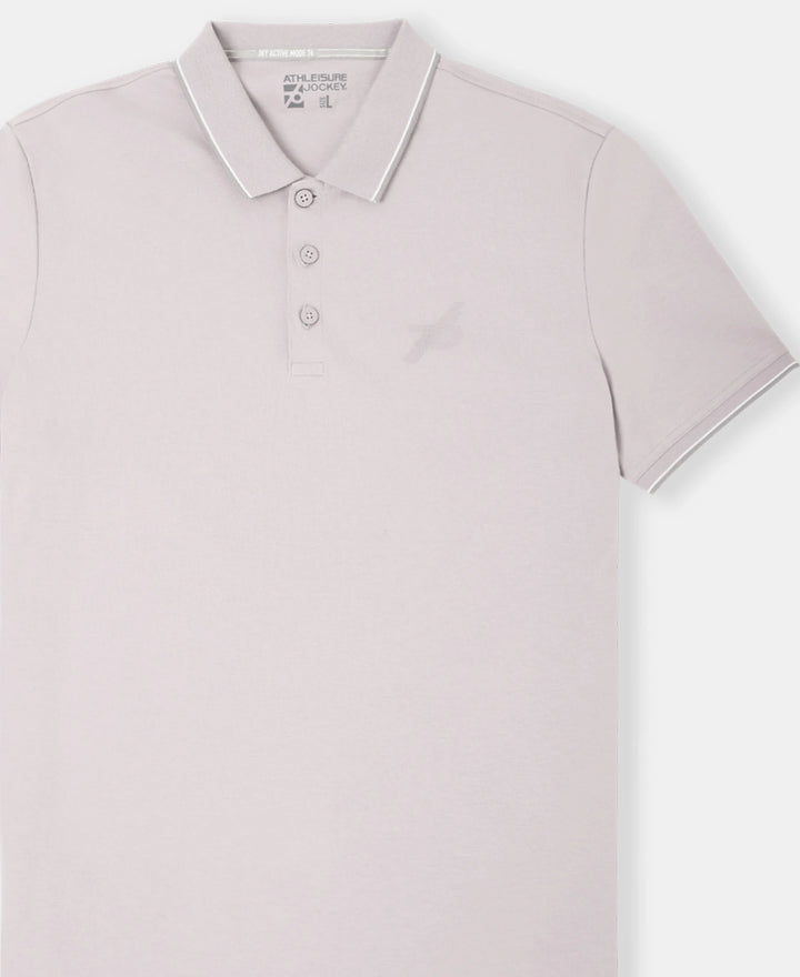Super Combed Cotton Rich Solid Half Sleeve Polo T-Shirt - Nirvana