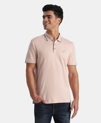 Super Combed Cotton Rich Solid Half Sleeve Polo T-Shirt - Sepia Rose