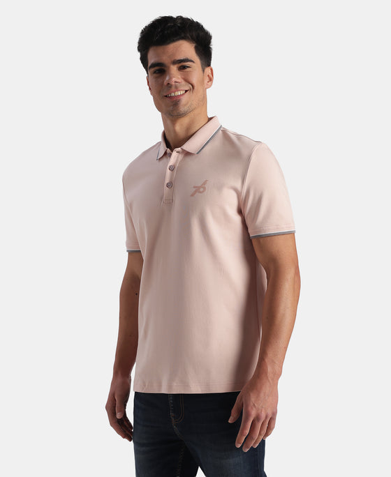 Super Combed Cotton Rich Solid Half Sleeve Polo T-Shirt - Sepia Rose
