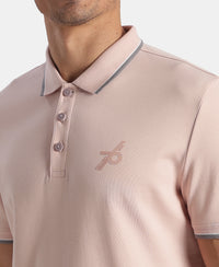 Super Combed Cotton Rich Solid Half Sleeve Polo T-Shirt - Sepia Rose