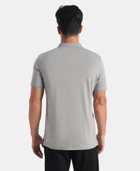 Super Combed Cotton Rich Solid Half Sleeve Polo T-Shirt with Chest Pocket - Monument