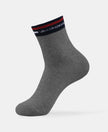 Compact Cotton Elastane Stretch Ankle Length Socks with StayFresh Treatment - Charcoal Melange