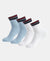 Compact Cotton Elastane Stretch Ankle Length Socks with StayFresh Treatment - White & Denim Melange (Pack of 2)