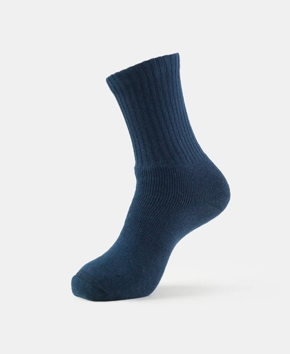 Compact Cotton Terry Crew Length Socks With StayFresh Treatment - Black