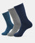 Compact Cotton Terry Crew Length Socks With StayFresh Treatment - Navy, Grey Melange & Stellar (Pack of 3)