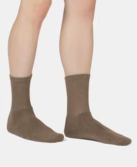 Compact Cotton Terry Crew Length Socks With StayFresh Treatment - Timber Wolf