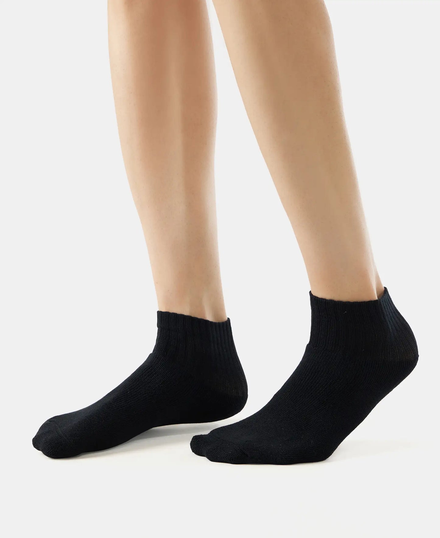 Compact Cotton Terry Ankle Length Socks With StayFresh Treatment - Black/Navy/Charcoal Melange (Pack of 3)