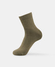 Compact Cotton Terry Ankle Length Socks With StayFresh Treatment - Olive