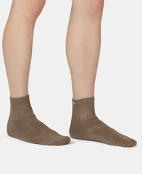 Compact Cotton Terry Ankle Length Socks With StayFresh Treatment - Timber Wolf
