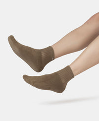 Compact Cotton Terry Ankle Length Socks With StayFresh Treatment - Timber Wolf