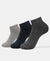 Compact Cotton Terry Low Show Socks with StayFresh Treatment - Black, Mid Grey & Charcoal Melange (Pack of 3)