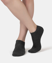 Compact Cotton Terry Low Show Socks with StayFresh Treatment - Black, Mid Grey & Charcoal Melange (Pack of 3)