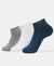 Compact Cotton Terry Low Show Socks with StayFresh Treatment - White, Mid Grey Melange & Stellar (Pack of 3)