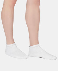 Compact Cotton Terry Low Show Socks with StayFresh Treatment - White (Pack of 3)