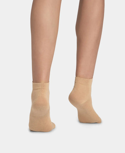 Compact Cotton Stretch Ankle Length Socks with StayFresh Treatment - Skin (Pack of 2)