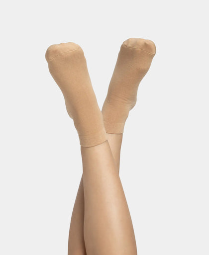 Compact Cotton Stretch Ankle Length Socks with StayFresh Treatment - Skin (Pack of 2)