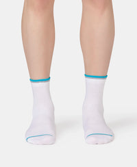 Compact Cotton Elastane Stretch Low Show Socks With StayFresh Treatment - New White (Pack of 2)