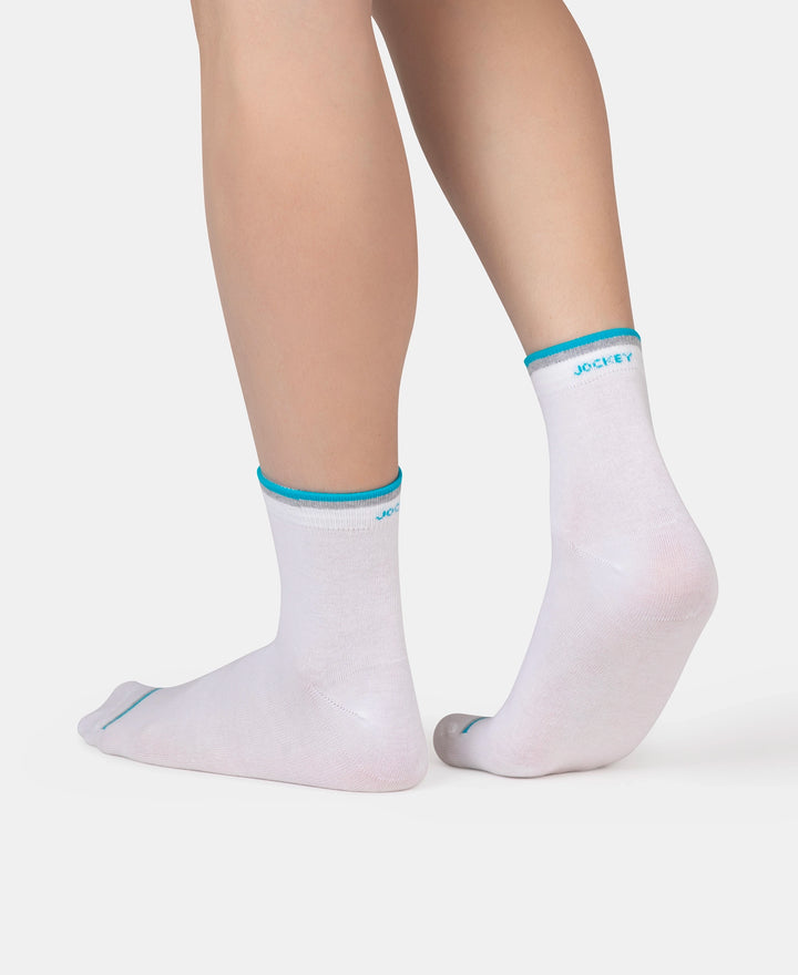 Compact Cotton Elastane Stretch Low Show Socks With StayFresh Treatment - New White (Pack of 2)