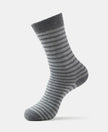 Compact Cotton Elastane Stretch Crew Length Socks With StayFresh Treatment - Charcoal Melange