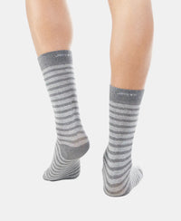 Compact Cotton Elastane Stretch Crew Length Socks With StayFresh Treatment - Charcoal Melange