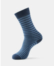 Compact Cotton Elastane Stretch Crew Length Socks With StayFresh Treatment - Navy Melange