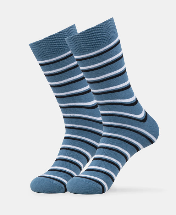 Compact Cotton Elastane Stretch Crew Length Socks With StayFresh Treatment - Stellar