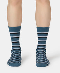 Compact Cotton Elastane Stretch Crew Length Socks With StayFresh Treatment - Stellar