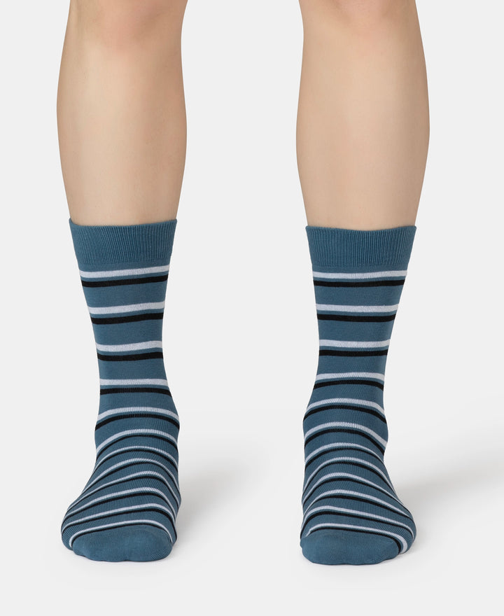 Compact Cotton Elastane Stretch Crew Length Socks With StayFresh Treatment - Stellar