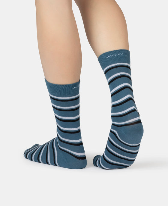 Compact Cotton Elastane Stretch Crew Length Socks With StayFresh Treatment - Stellar