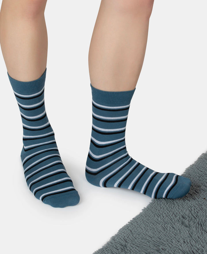 Compact Cotton Elastane Stretch Crew Length Socks With StayFresh Treatment - Stellar