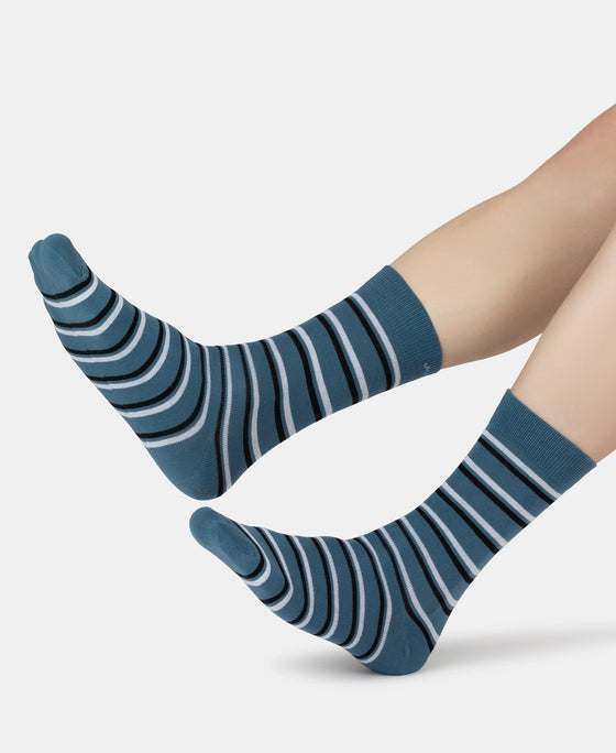 Compact Cotton Elastane Stretch Crew Length Socks With StayFresh Treatment - Stellar