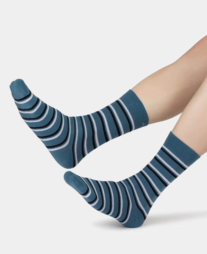 Compact Cotton Elastane Stretch Crew Length Socks With StayFresh Treatment - Stellar