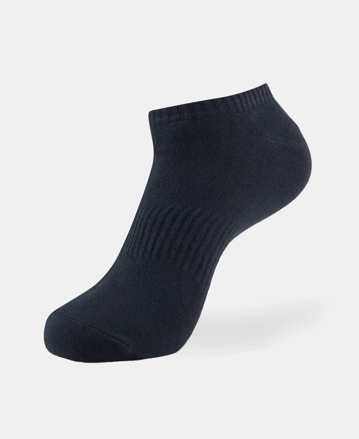 Compact Cotton Elastane Stretch Low Show Socks With StayFresh Treatment - Black