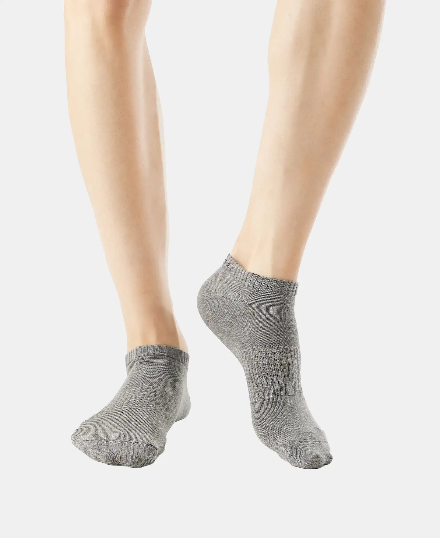 Compact Cotton Elastane Stretch Low Show Socks With StayFresh Treatment - Black/Grey Melange/Navy Melange (Pack of 3)