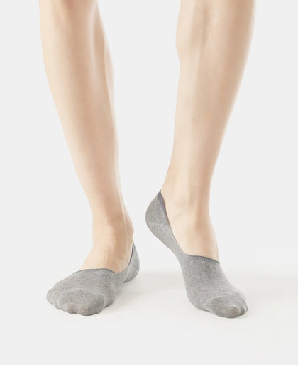 Compact Cotton Elastane Stretch No Show Socks With StayFresh Treatment - Black, Grey & Charcoal (Pack of 3)