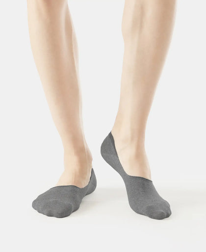 Compact Cotton Elastane Stretch No Show Socks With StayFresh Treatment - Black, Grey & Charcoal (Pack of 3)